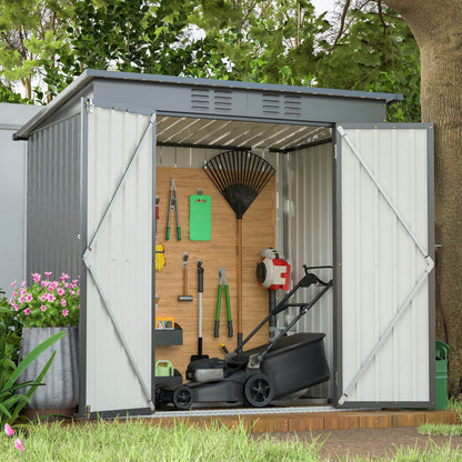 6 X 4 Ft Outdoor Storage Shed, All Weather Tool Shed For Garden, Backyard, Lawn, Black - Decindoor