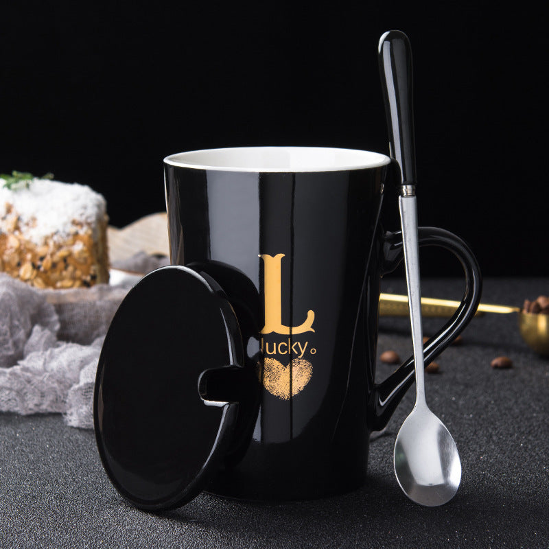 Personalized Initial Ceramic Mug – Last Name Letter Cup