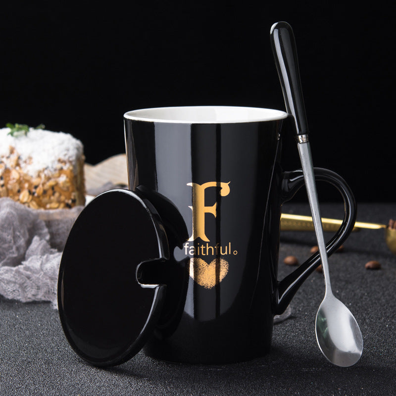 Personalized Initial Ceramic Mug – Last Name Letter Cup