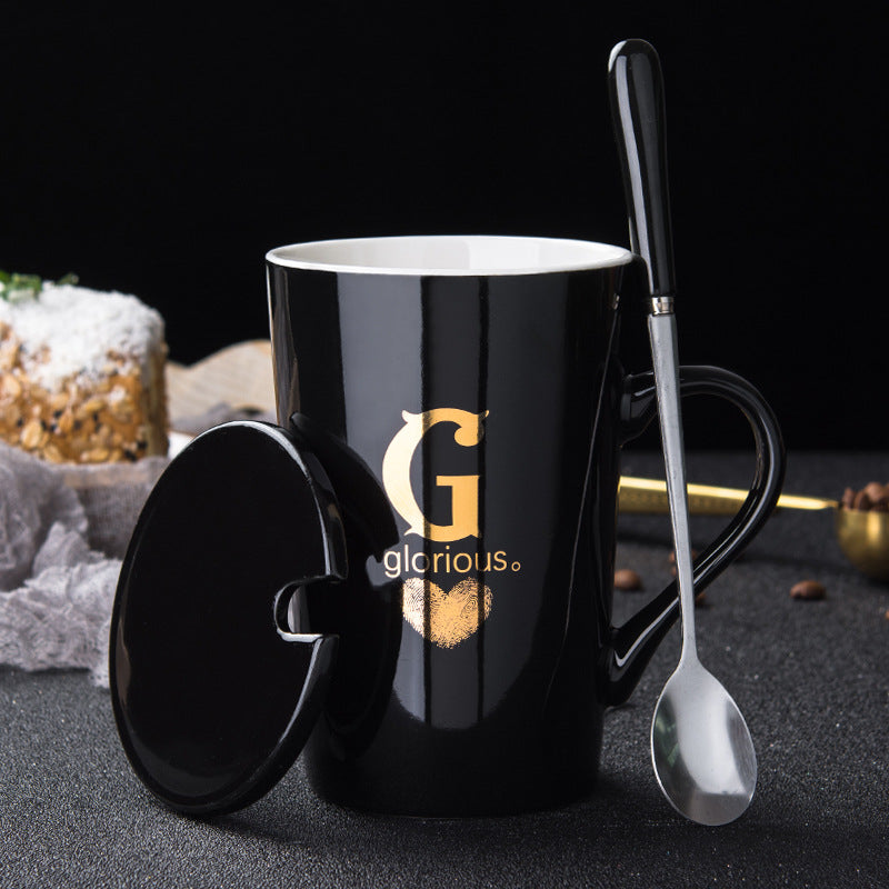 Personalized Initial Ceramic Mug – Last Name Letter Cup