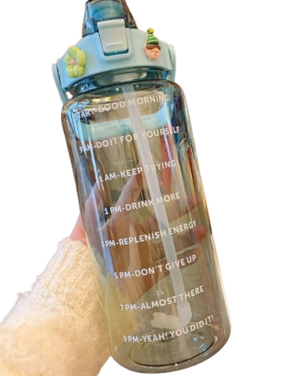 Portable Water Bottle Set – Transparent Travel Cup with Scale