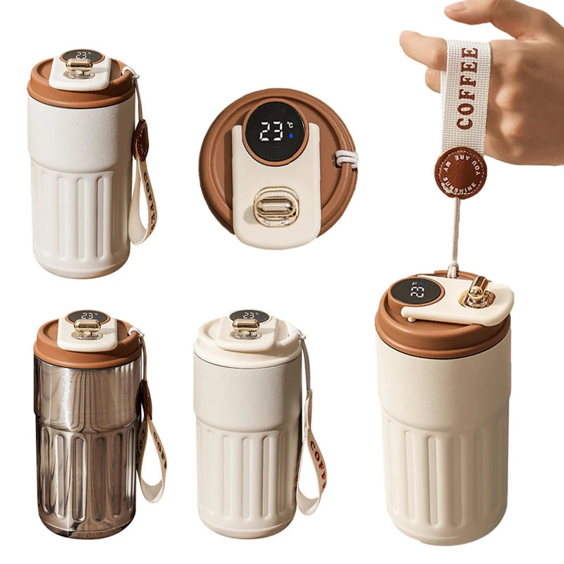 Smart Digital Thermal Bottle – LED Temperature Coffee Mug 450ml