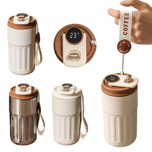 Smart Digital Thermal Bottle – LED Temperature Coffee Mug 450ml