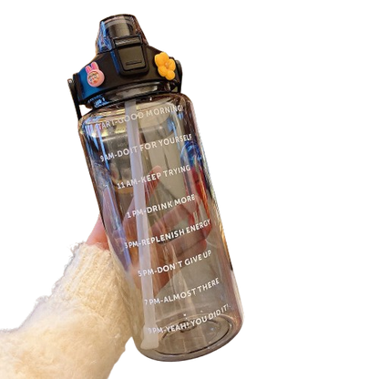 Portable Water Bottle Set – Transparent Travel Cup with Scale