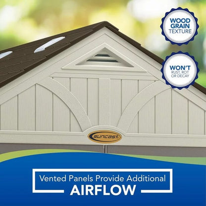Suncast Tremont 8-ft x 10-ft Resin Outdoor Storage Shed with Skylights and Floor Included