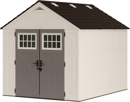 Suncast BMS8100 8 ft. x 10 ft. Tremont Resin Outdoor Storage Shed with Skylights - Decindoor