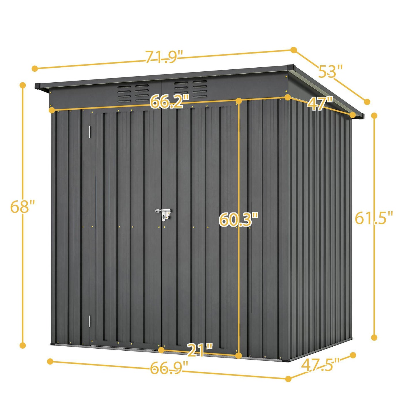 6 X 4 Ft Outdoor Storage Shed, All Weather Tool Shed For Garden, Backyard, Lawn, Black - Decindoor