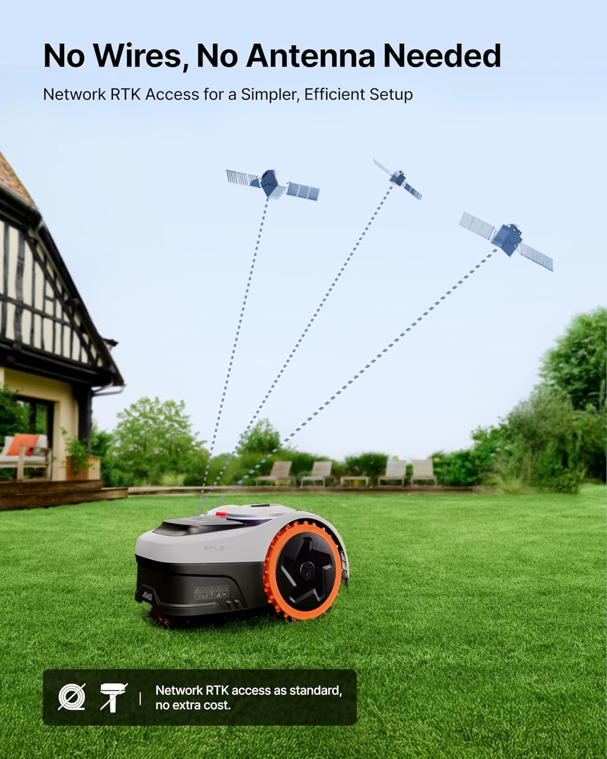 Navimow RTK Vision Robotic Lawn Mower for 0.37 Acre with Wire-Free Smart Navigation