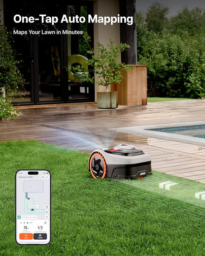 Navimow RTK Vision Robotic Lawn Mower for 0.37 Acre with Wire-Free Smart Navigation
