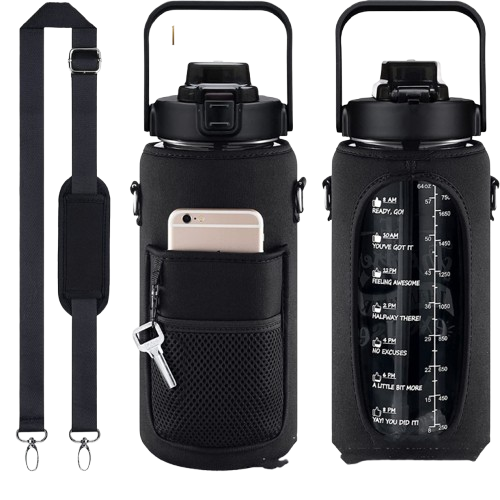 Portable Water Bottle Set – Transparent Travel Cup with Scale