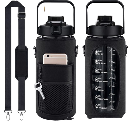 Portable Water Bottle Set – Transparent Travel Cup with Scale