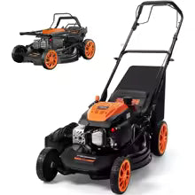 21" Sel-Propelled Gas Lawn Mower, 170cc 4-Ste Engine, 7-Position Cutting Height, 3-in-1 tile Mulching Bagging Discharging, 1.9 B