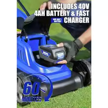 40V 18″ Cordless Lawn Mower Brushless 5 445 sq ft/0.125 ac 1×4.0Ah Battery and Fast Charger 5-Position Height for Small-to-Medi