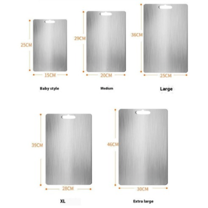 Thick Double-Sided 304 Stainless Steel Cutting Board – Hygienic Kitchen Solution