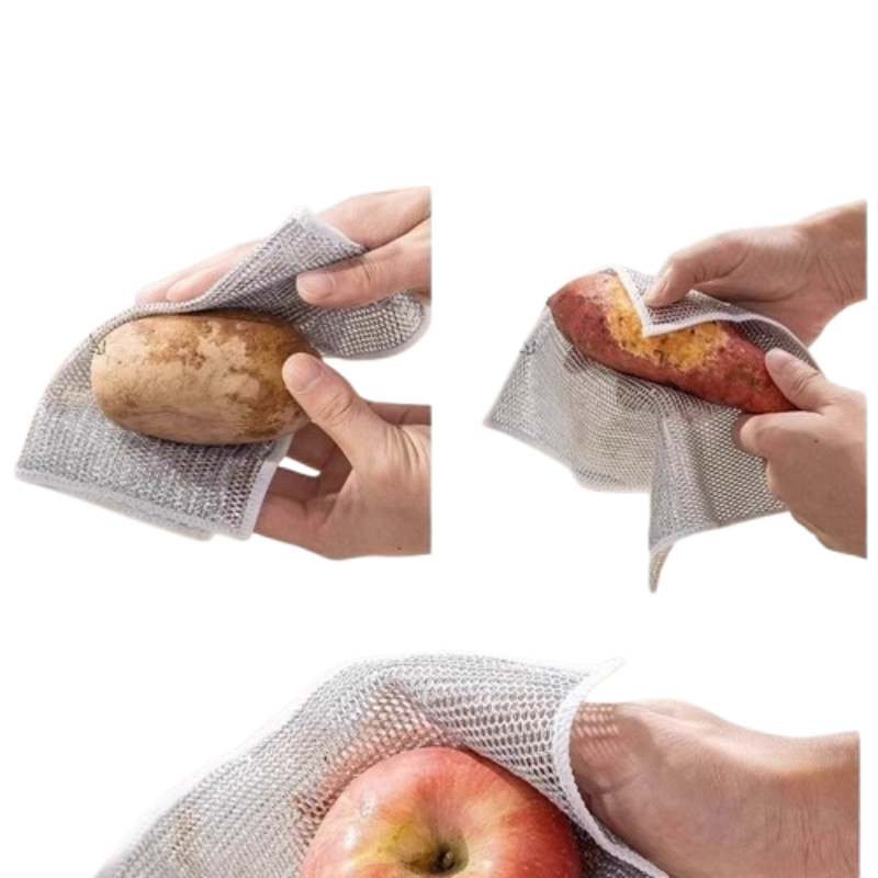 Magic Silver Silk Dishcloth – Non-Scratch Double-Sided Scrubbing & Cleaning Rag
