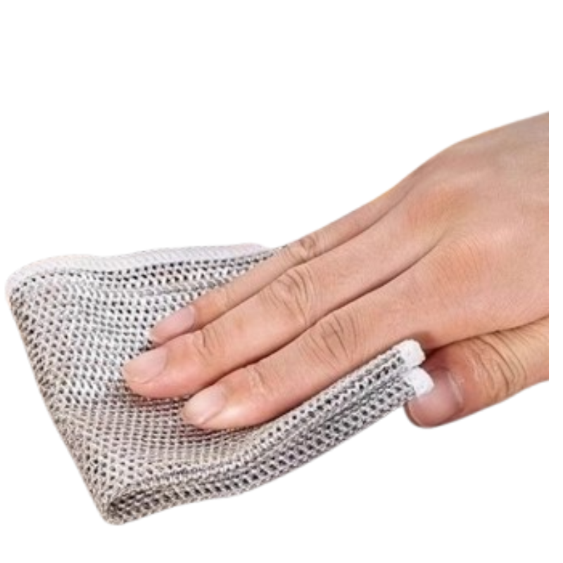 Magic Silver Silk Dishcloth – Non-Scratch Double-Sided Scrubbing & Cleaning Rag