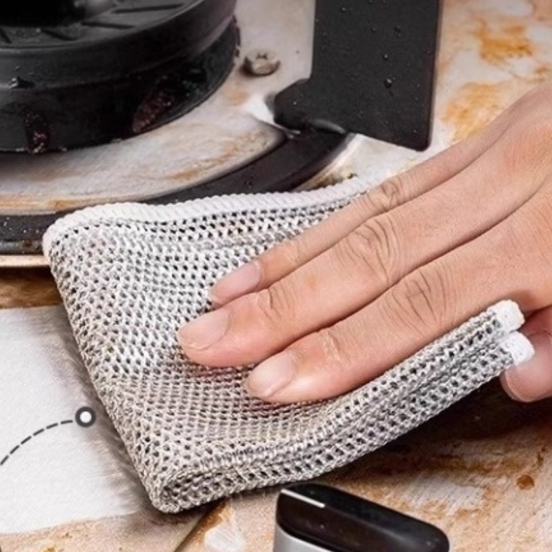 Magic Silver Silk Dishcloth – Non-Scratch Double-Sided Scrubbing & Cleaning Rag