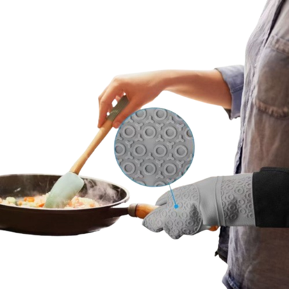 Heat Resistant Silicone Oven Mitts – Extra Thick Non-Slip Kitchen Gloves for Cooking & Baking