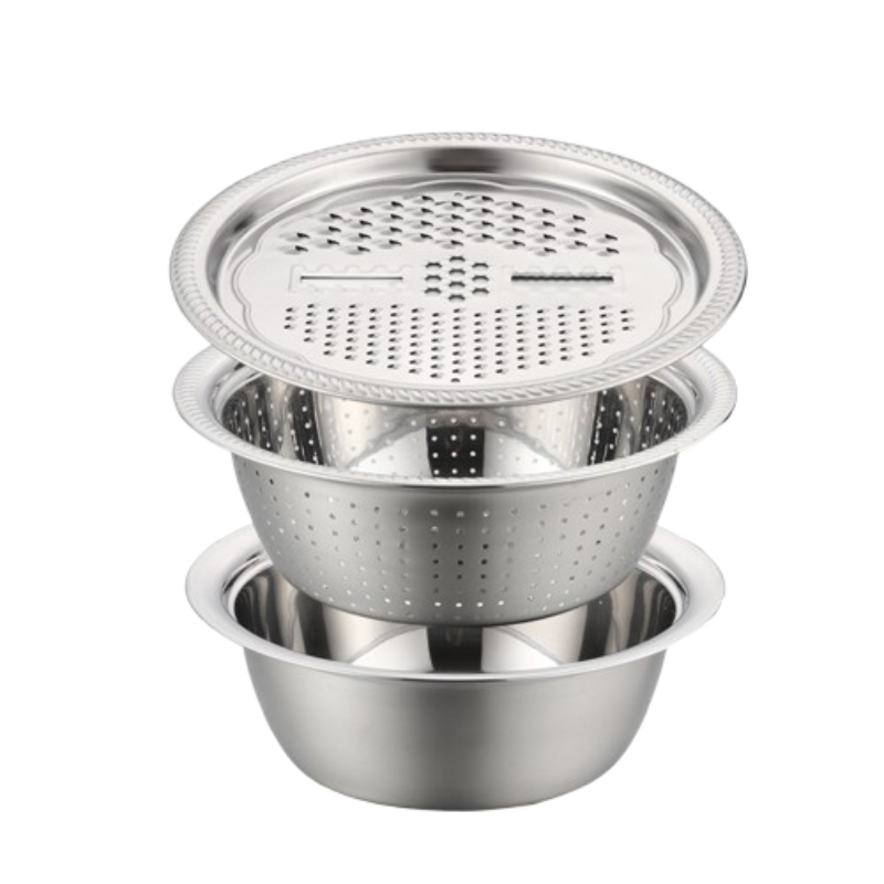 3-in-1 Multi-Function Vegetable Chopper Set – Grater, Slicer & Washing Basin Combo