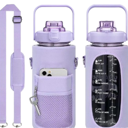 Portable Water Bottle Set – Transparent Travel Cup with Scale