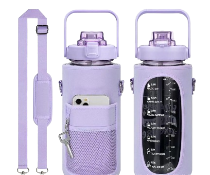 Portable Water Bottle Set – Transparent Travel Cup with Scale