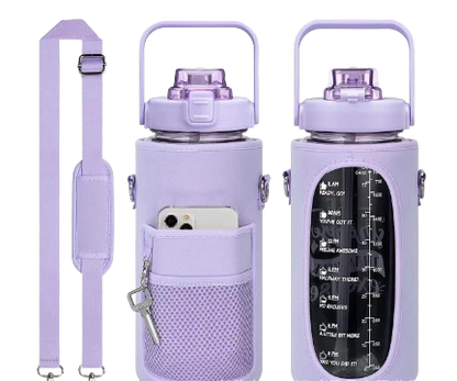 Portable Water Bottle Set – Transparent Travel Cup with Scale