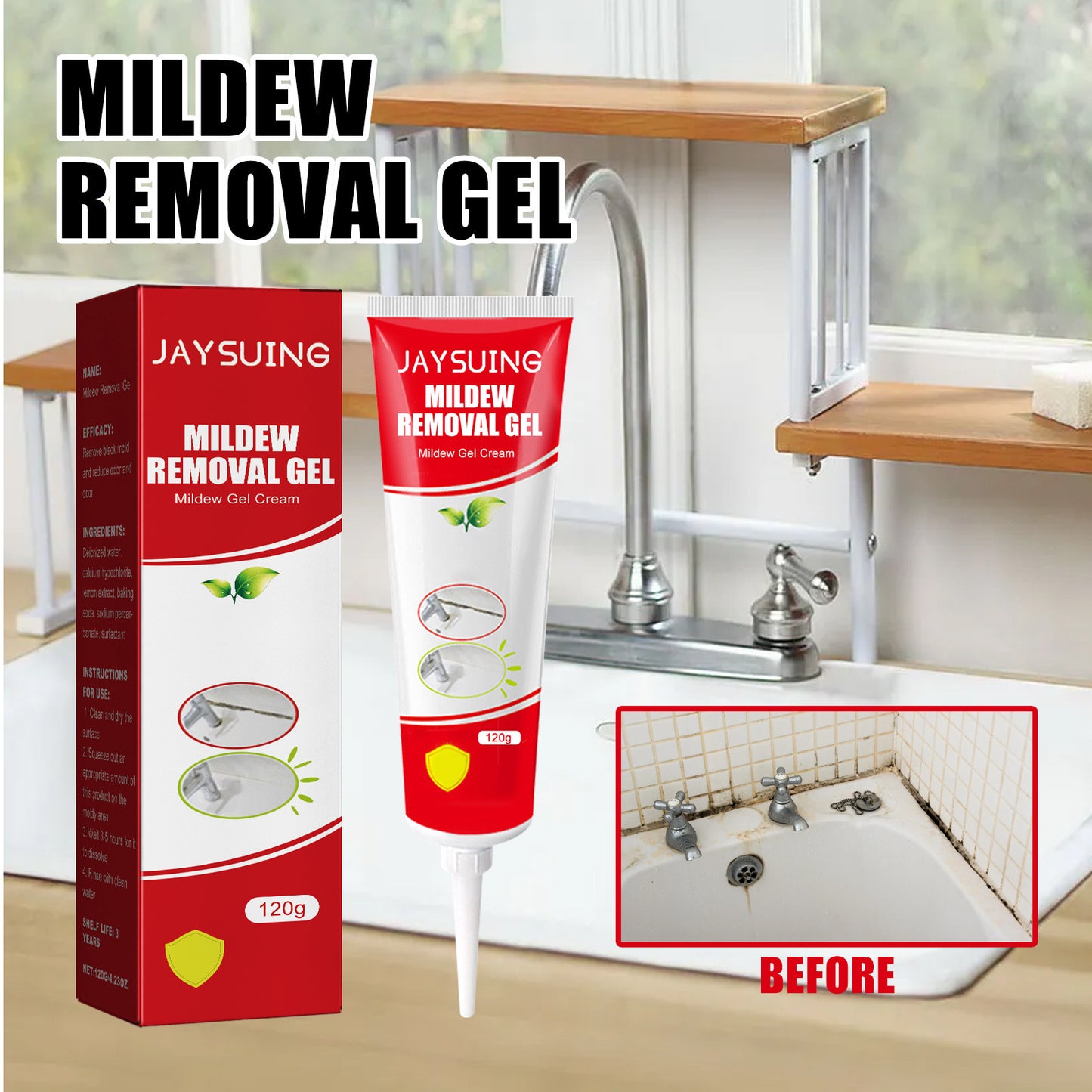 Mildew Stain Cleaner – Multi-Surface Bathroom & Kitchen Spray