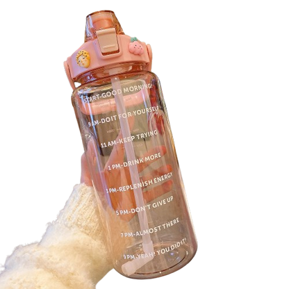 Portable Water Bottle Set – Transparent Travel Cup with Scale