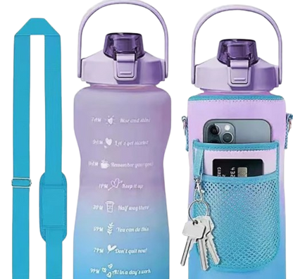 Portable Water Bottle Set – Transparent Travel Cup with Scale