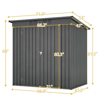 LMcenter's 6 X 4 Ft Outdoor Storage Shed, All Weather Tool Shed For Garden, Backyard, Lawn, Black