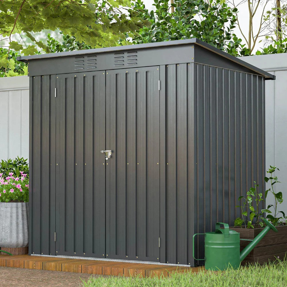 LMcenter's 6 X 4 Ft Outdoor Storage Shed, All Weather Tool Shed For Garden, Backyard, Lawn, Black